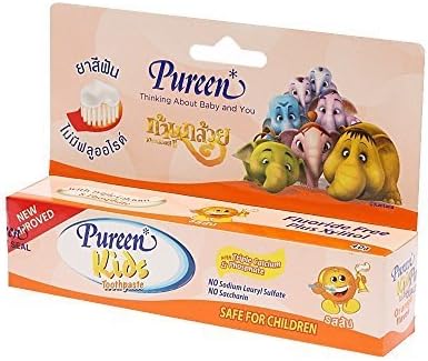 Pureen Kids Toothpaste Orange Triple Calcium and SLS & Fluoride Free 1.4 Ounce by Pureen