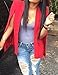 Jiujiuyi Women's Red Turn-down Collar Cape Jacket