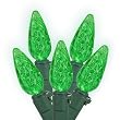 Pack of 12 Green LED C6 Replacement Christmas Light Bulbs - Green Husk