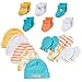 Gerber Unisex-Baby Newborn Ducks 15 Piece Socks Caps and Mittens Essential Set, Green, 0-3M/0-6M