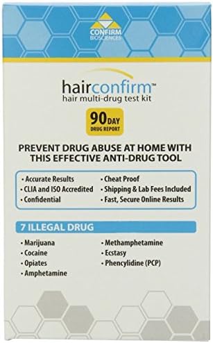 Hair Confirm Hair Follicle Multi-Drug Test Kit, Regular, 1 kit Pack of 4