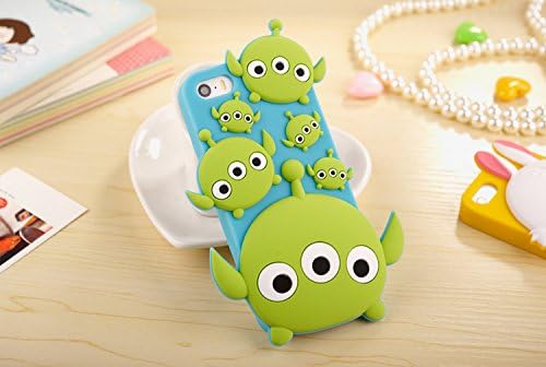 iPhone 5 5S Case, 3D Cute Cartoon Animal Soft Silicone Gel Back Case Cover for iPhone 5 5S (Alien)