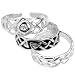 Jewelry : Sterling Silver Celtic Style Toe Ring Set of 3