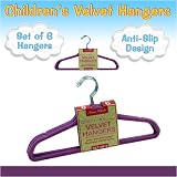 Set of 6 Children's Velvet Hangers - GRAPE