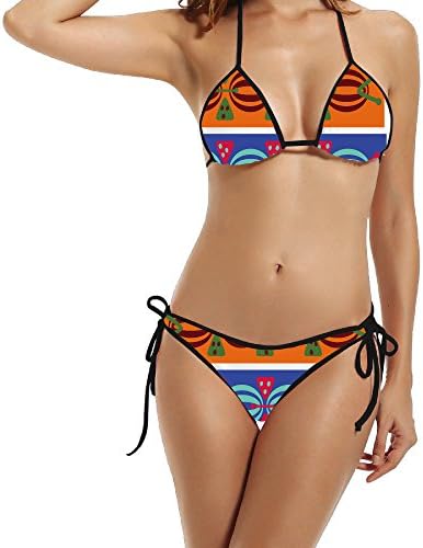 Hilal Trum Colorful Women's Lace-up Bikini Set Swimwear Swimsuit