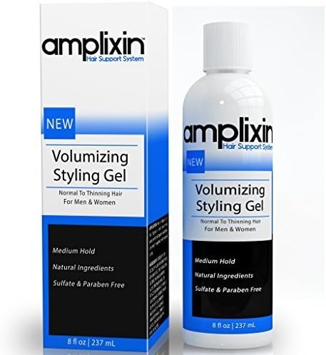 Amplixin Volumizing Styling Hair Gel With Caffeine &amp; Organic Aloe Vera - Medium Hold - 8oz by Amplixin