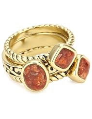 Barse "Glisten" Bronze Orange Sponge Coral Stack Ring