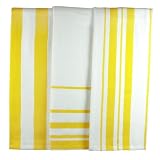 MUkitchen MUincotton Striped Dishtowel, Set of 3, Lemon