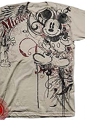 Disney Adult Oversize Heraldland Mickey Mouse T Shirt - Sand