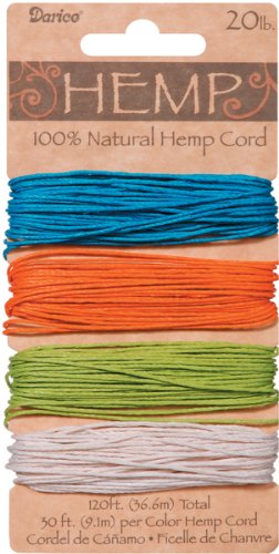 Hemp Cord 20# 120 Feet/Pkg-Brights