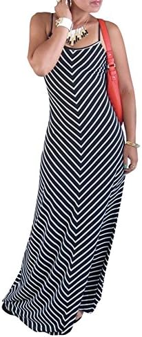 YUTRENDS Striped Stripes Plus Size Maxi Dresses for Women Summer Dresses Beach Dress