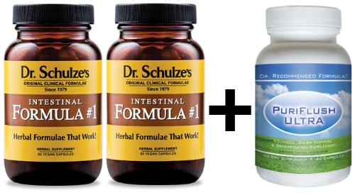 DR. SCHULZE’S Intestinal Formula #1 (2 Bottles) & PURlFLUSH ULTRA – Complete colon cleanse detox package, Most effective combination for cleansing and detoxing DR. SCHULZE’S Intestinal Formula #1 (2 Bottles) & PURlFLUSH ULTRA – Complete colon cleanse detox package, Most effective combination for cleansing and detoxing