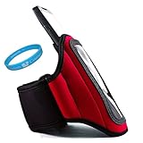 Red Durable Neoprene Protective Sports Active Exercise Workout Armband with ....