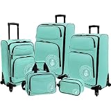 Caribbean Joe Coral Reef 5-Piece Spinner Luggage Set