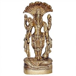 Worship Statue Lord Vishnu Brass Figurines