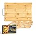 Smirly Bamboo Cutting Board for Kitchen: 17 x 12 x 1 Inch Butcher Block Cutting Board with Utensils