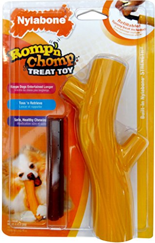 Nylabone Romp 'N Chomp regular Chicken Flavored Rubber Stick Bone Dog Treat and Chew Toy