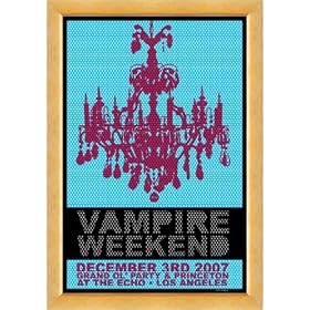 VAMPIRE WEEKEND - Natural Framed Limited Edition Concert Poster - by Cole Gerst of Option-g