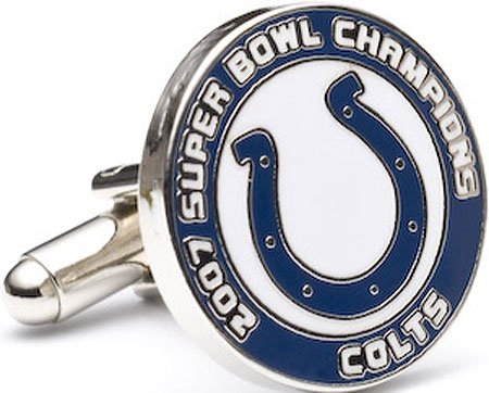 Cufflinks Inc Men's 2007 Champion Indianapolis Colts Cufflinks Blue/White