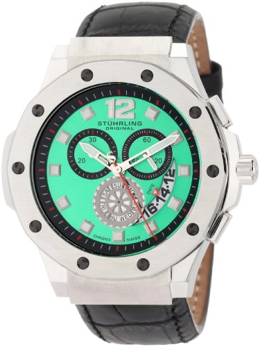 Stuhrling Original Mens 160F.332P55 Apocalypse Trifecta Interchangeable Bezel Green Dial Watch