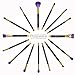 Terrece TZ 15pcs Professional Makeup Brushes with Makeup Brush Bag, including a Washing Brush Silica Glove Scrubber for Cleaning Makeup Brushes