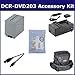 Sony DCR-DVD203 Camcorder Accessory Kit includes: ST80 Case, ZELCKSG Care & Cleaning, SDNPFP90 Battery, SDM-109 Charger, USB5PIN USB Cable