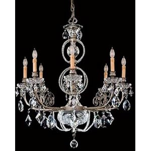 Savoy House Distressed Silver Eight-Light Chandelier