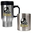 Pittsburgh Steelers 16oz Travel Mug & Stainless Can Holder Set - Helmet logo NFL Football