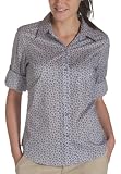 IZOD Women's Convertible Long Sleeve Printed Woven Top