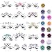 M-Aimee 15 Sets Face Gems Glitter Face Rhinestone Stickers Face Crystal Tattoo Set Forehead Decorations with 15 Boxes Body Chunky Face Glitter for Women Mermaid Theme Party Supplies