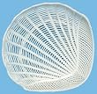 White Hand Made Ceramic Open Weave Pottery Scallop Shell Plate 11 1/2" x 11 1/2" x 2 7/8"