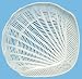 White Hand Made Ceramic Open Weave Pottery Scallop Shell Plate 11 1/2" x 11 1/2" x 2 7/8"