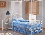 Complete Sweetheart Girls White Canopy Bed & Nightstand