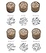 DECORA 6pcs Greeting Round Wooden Rubber Stamp(Miss You/for You/Thank You/Love/My Friend/Good Luck)