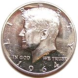 Brilliant Proof 1964 Silver Kennedy Half Dollar