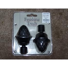 Finshing Touch Pina Finials - Black - Set of 2 by Finishing Touch