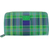Violet Kelly Green Tartan Colors Baekgaard Leather Brights Vivid Vibrant chic Genuine leather hold everything wallet
