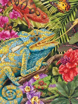 51TiE XKoKL Tropical Lizards Jigsaw Puzzle 100pc