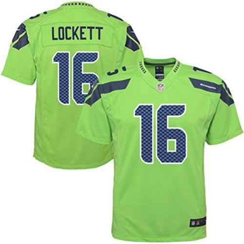 Tyler Lockett 16 Player Youth Short Sleeve T-Shirt 2016-17 Season Game Jerseys Green Size Yth XL