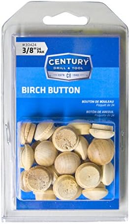 Century Drill & Tool 30424 Birch Button Wood Plug, 3/8"