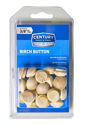 Century Drill & Tool 30424 Birch Button Wood Plug, 3/8"
