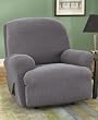 Stretch Grid Recliner Slipcover - Black
