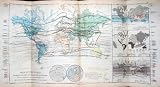 1860 Map World Temperature Ocean Currents Rain Chart