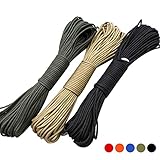 praise パラコード 30m 耐荷重250kg キャンプ サバイバル アウトドア パラコードクラフト 用 ブラック