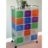 4DConcepts28-Inch15-DrawerRollingStorage,MultiColor-Drawers