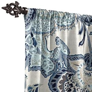 Outdoor Patterned Drapery Panel in Sunbrella Paisley Beauty Ocean - 96" - Frontgate