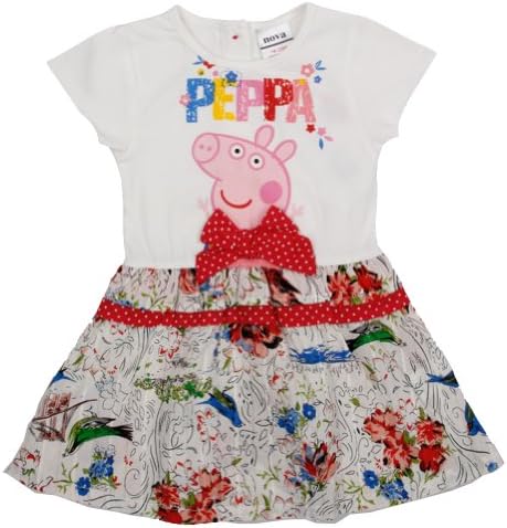 Lovely Peppa Pig Embroidery Tunic Tophot Cotton Dress