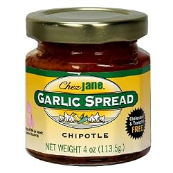 Chez Jane Garlic Spread, Chipotle, 4-Ounce Jars (Pack of 6)