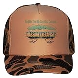 And On The 8th Day God Created MASSAGAE THERAPISTS Adult Brown Camo Mesh Back Hat / Baseball Cap