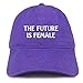 Trendy Apparel Shop The Future Is Female Embroidered Low Profile Adjustable Cap Dad Hat - Purple